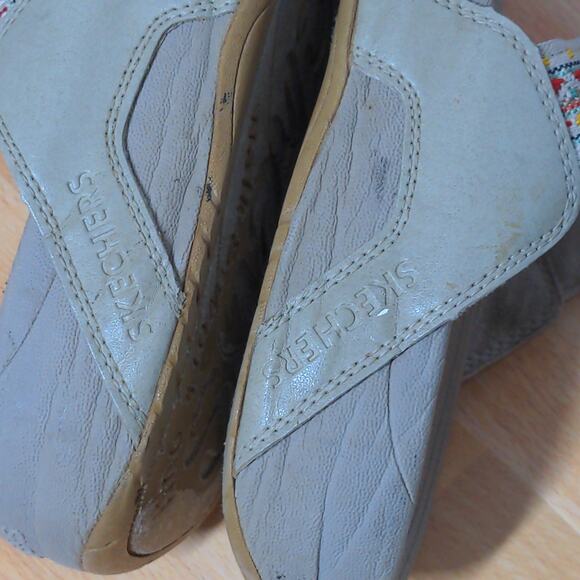 Skechers Natural Cali Tone Ups Sandals Flip Flops Boho Toe Post Thong - Size 9 - Picture 12 of 13